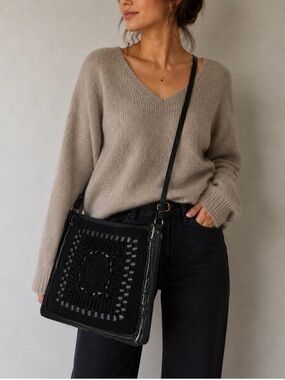 Brighton Limited Edition Black crochet crossbody bag